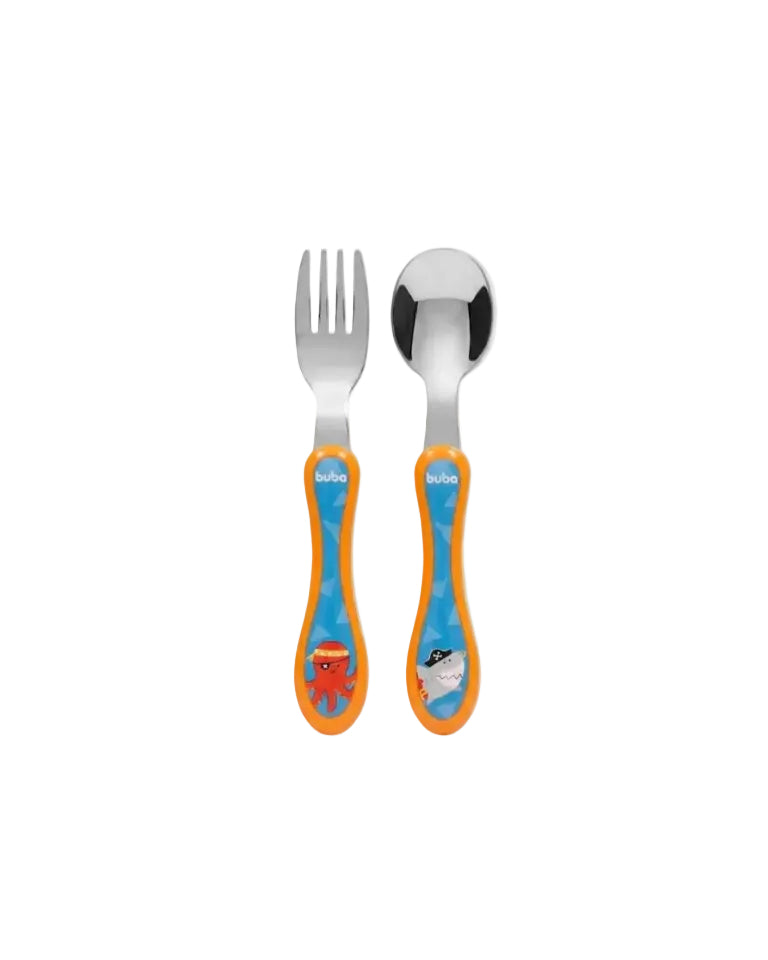 Kit Talheres Infantis em Inox Buba