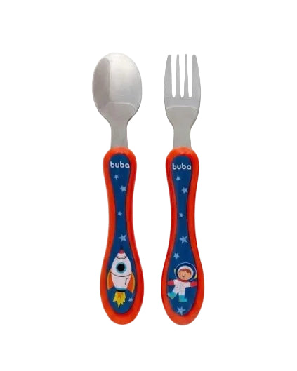 Kit Talheres Infantis em Inox Buba