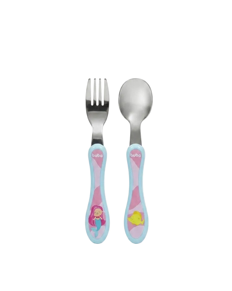 Kit Talheres Infantis em Inox Buba