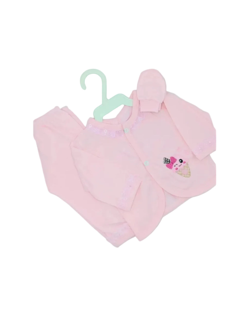 Conjunto Infantil Delicado Com Acabamento Em Renda