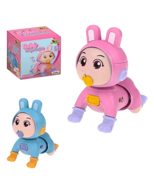Mini Boneca Bebê Engatinha Musical Interativo