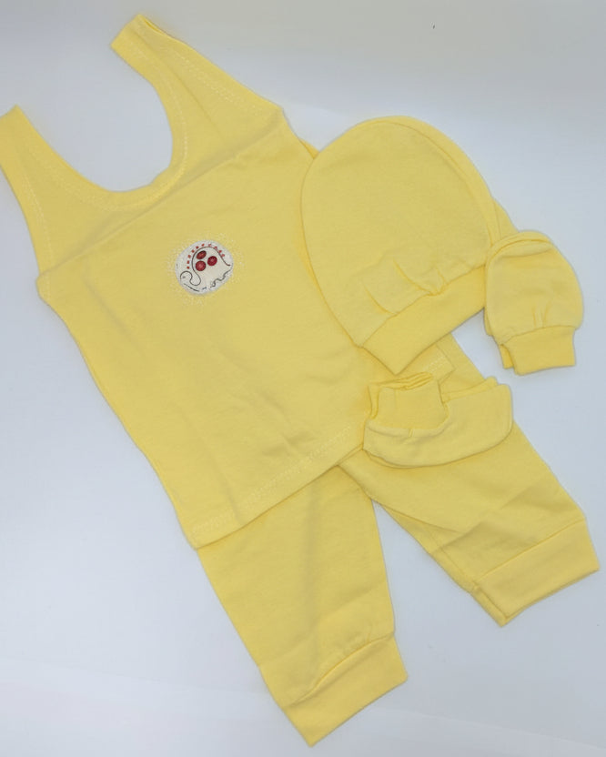 Conjunto Bebê 3 Peças com Touca e Luvas