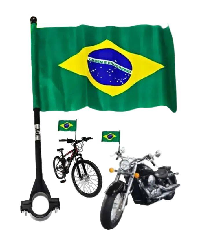 Bandeira do Brasil para Moto e Bicicleta (1 Unidade)