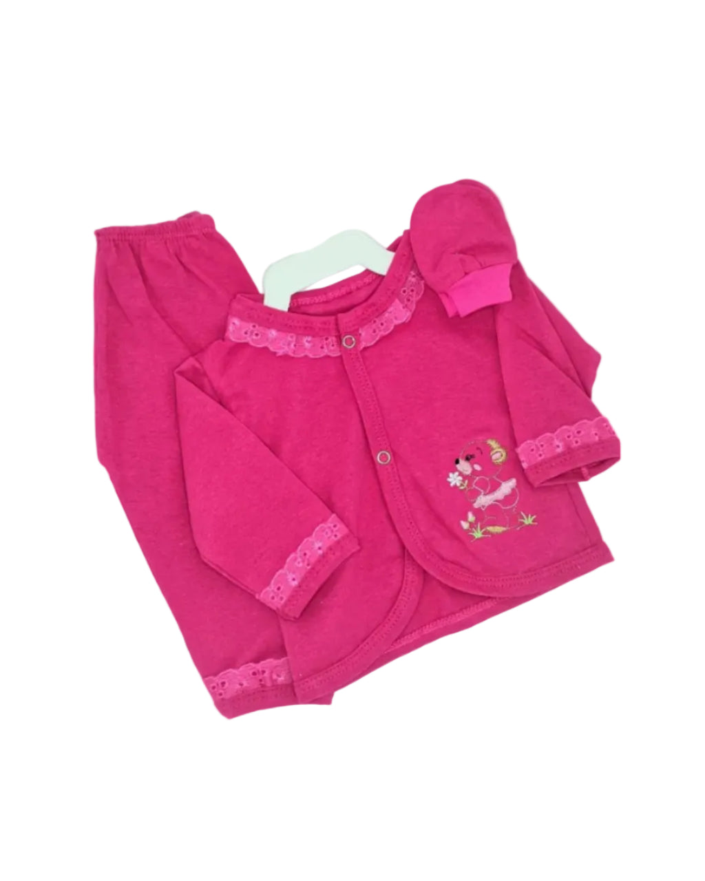 Conjunto Infantil Delicado Com Acabamento Em Renda