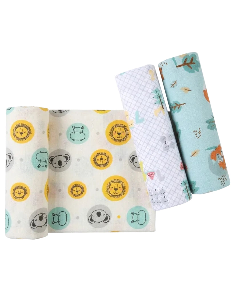 KIT CUEIRO FLANELADO KARINHO ESTAMPADO - 80X60CM - 3 UNIDADES