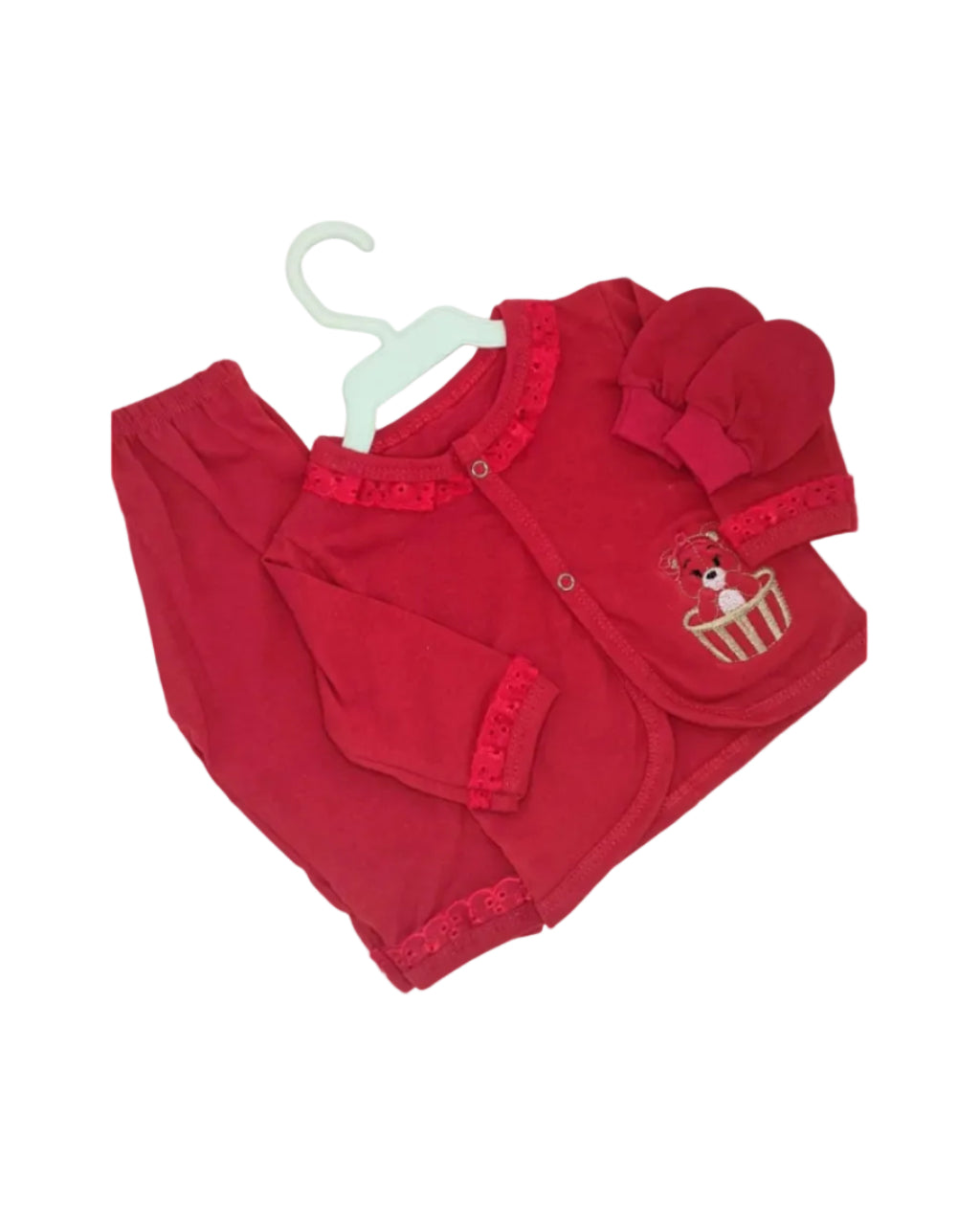 Conjunto Infantil Delicado Com Acabamento Em Renda