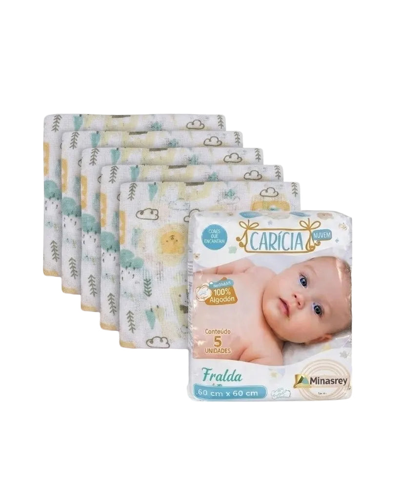 FRALDA CARICIA ESTAMPADA 60 X 60 C/5 UN