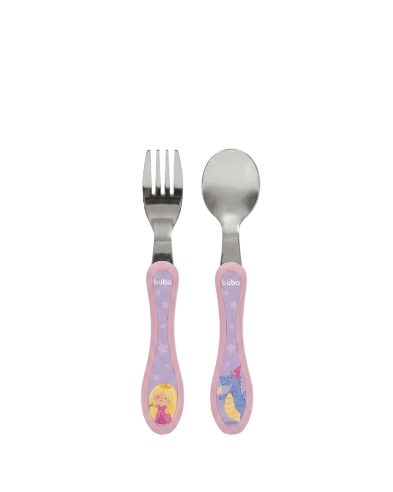Kit Talheres Infantis em Inox Buba