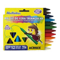 Giz de Cera Acrilex Big Triangular 12 Cores.