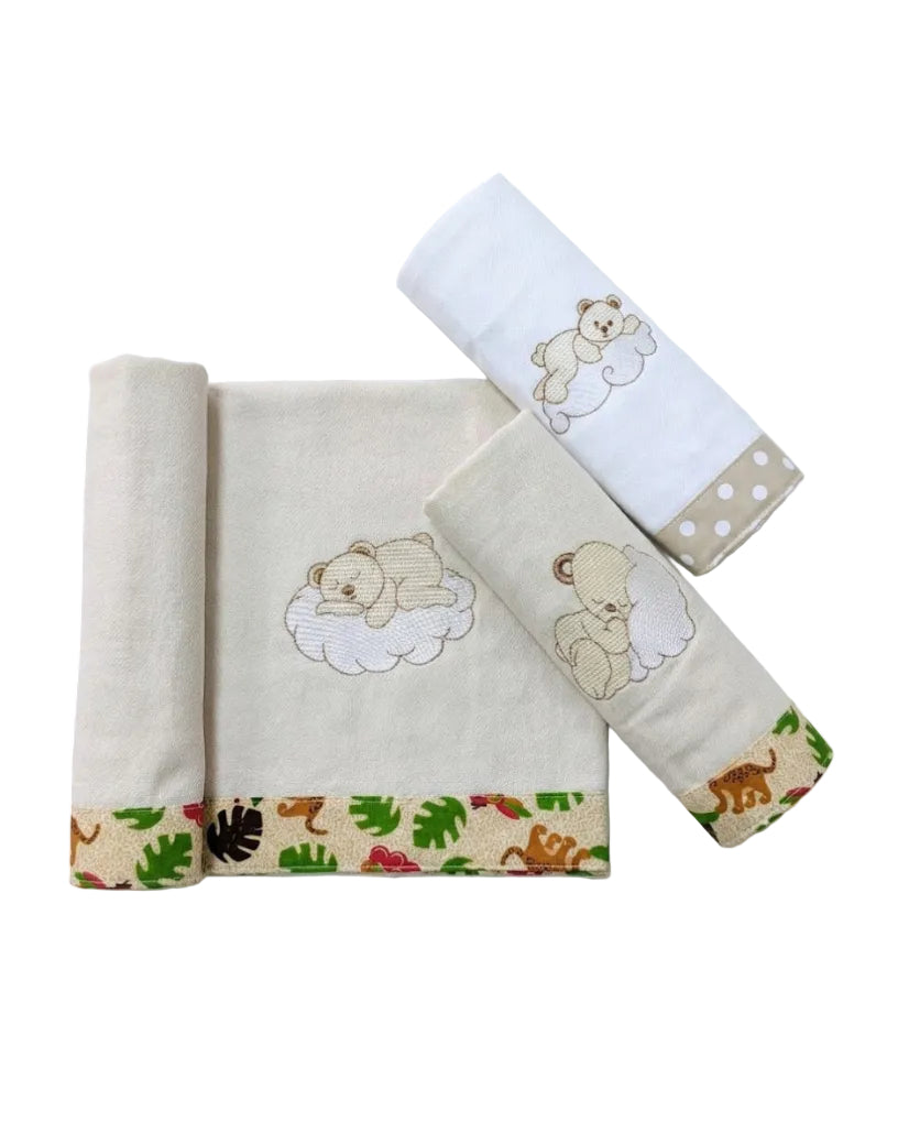KIT C/3 CUEIROS 50 X 70 BORDADO SIMPLES