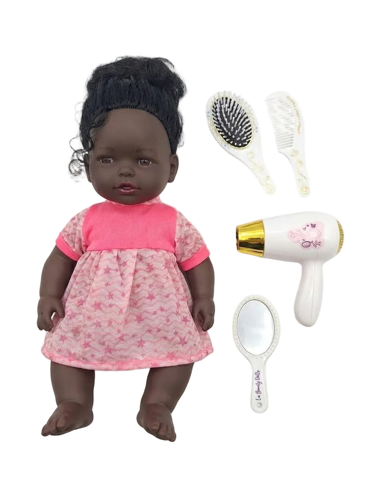 Boneca Com Kit De Acessórios De Beleza